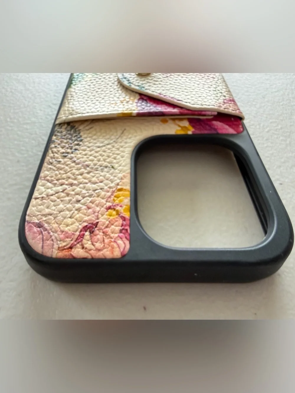 Bandolier Lily Ceci Ivory Floral Gold iPhone 13 Pro Leather Case + Strap